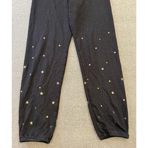 Monrow‎ Women's XS Black Joggers Gold Star Print Sweat Pants - Picture 7 of 12
